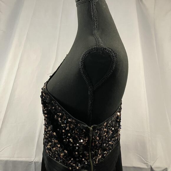 Forever 21 Plus Dress Womens 2X Black Sequin One Shoulder Formal Party Gown - Picture 3 of 12